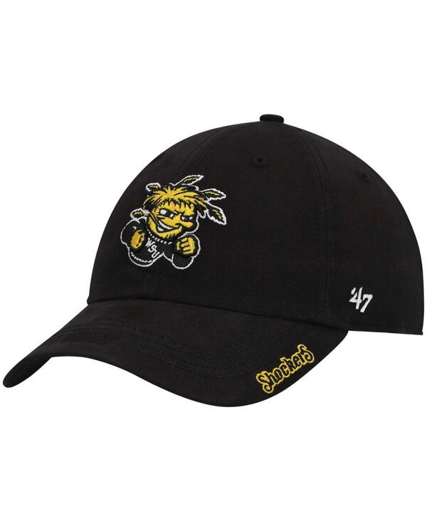 47 ブランド レディース アクセサリー 帽子 47 Brand Womens Black Wichita State Shockers Miata Clean Up Adjustable Hat Black ブラック