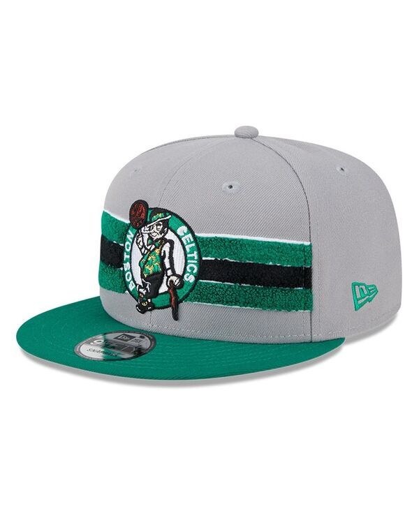 ニューエラ メンズ アクセサリー 帽子 New Era Mens Gray Boston Celtics Chenille Band 9FIFTY Snapback Hat Gray グレー
