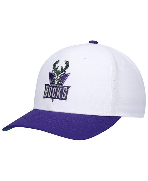 ミッチェルネス メンズ アクセサリー 帽子 Mitchell Ness Mens White Purple Milwaukee Bucks Hardwood Classics Core 2Tone 20 Pro Snapback Hat White Purpl