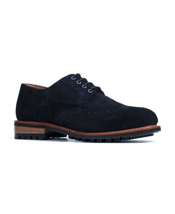 アンソニー ヴィア メンズ シューズ オックスフォード ウィングチップ レース レザー Anthony Veer Mens Richard Wingtip Oxford LaceUp Leather Shoes Aster Navy ネイビー