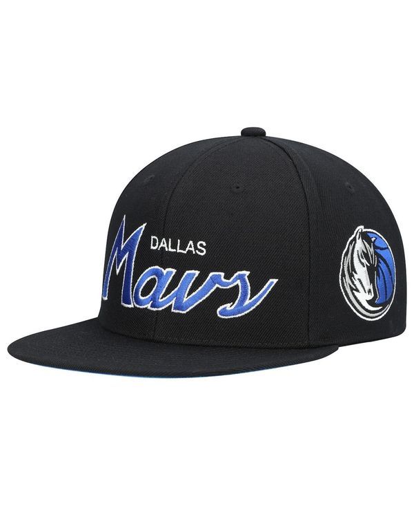 ミッチェルネス メンズ アクセサリー 帽子 Mitchell Ness Mens Black Dallas Mavericks Hardwood Classics Script 20 Snapback Hat Black ブラック