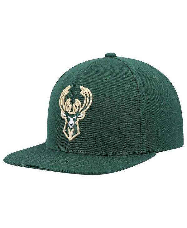 ミッチェルネス メンズ アクセサリー 帽子 Mitchell Ness Mens Hunter Green Milwaukee Bucks Ground 20 Snapback Hat Hunter Green グリーン