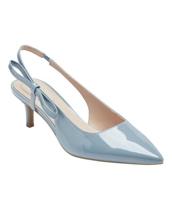 バンドリーノ レディース シューズ パンプス ヒール Bandolino Womens Alilac Bow Slingback Kitten Heel Pumps Light Blue Patent ブルー