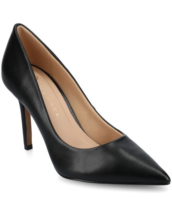 ジュルネ コレクション レディース シューズ パンプス Journee Collection Womens Venus Pointed Toe Comfort Dress Pumps Black Polyurethane ブラック