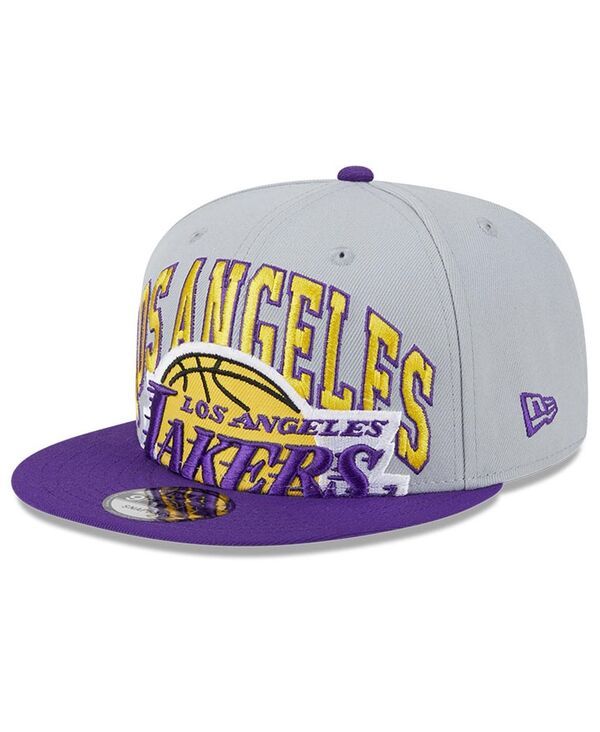 ニューエラ メンズ アクセサリー 帽子 New Era Mens Gray Purple Los Angeles Lakers TipOff TwoTone 9FIFTY Snapback Hat Gray Purple グレー