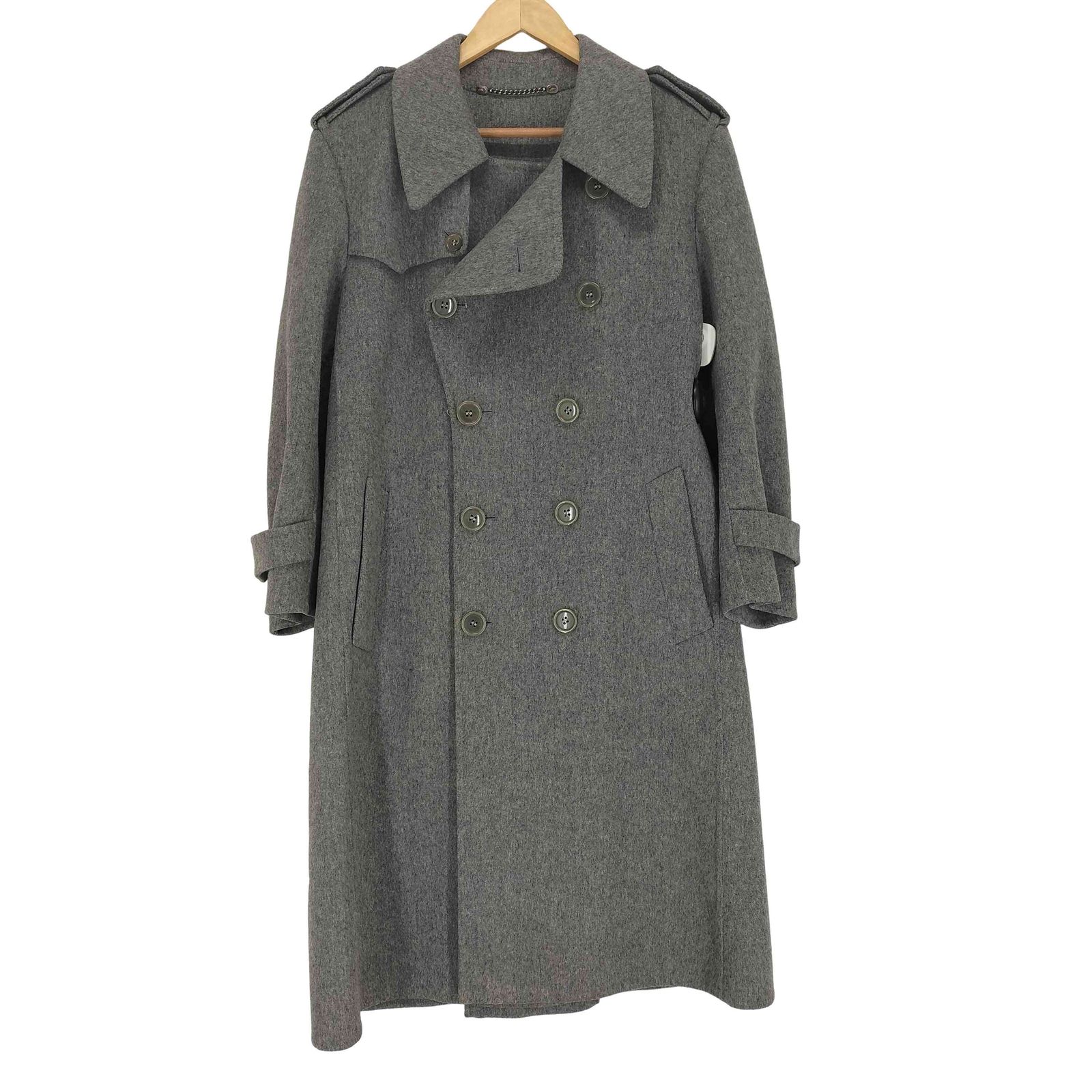 アニオナ AGNONA MADE IN ITALY ダブル ウールトレンチコート メンズ 表記無