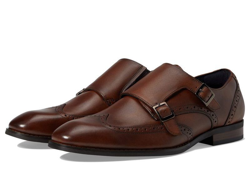 ステイシーアダムス メンズ シューズ オックスフォード モンクストラップ モンク Stacy Adams Karson Wing Tip Double Monk Strap Cognac