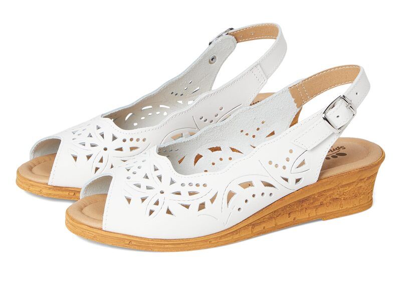 スプリングステップ レディース シューズ ヒール Spring Step Orella White Leather ホワイト