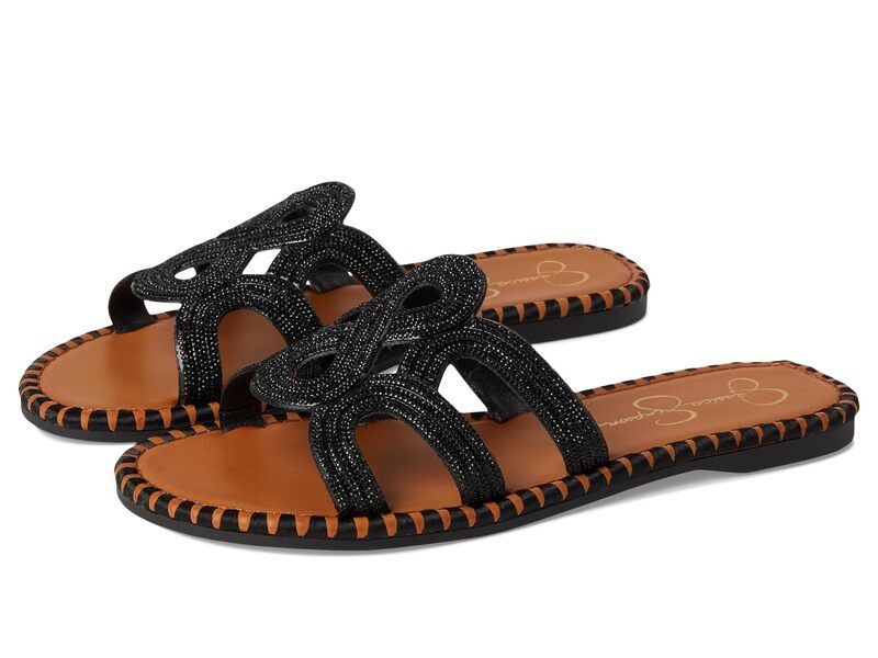 ジェシカシンプソン レディース シューズ サンダル Jessica Simpson Bria Flat Woven Sandals Black ブラック