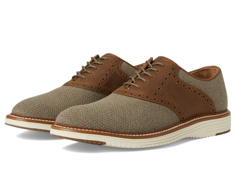 ジョンストンアンドマーフィー メンズ シューズ オックスフォード ニット Johnston Murphy Upton Knit Saddle Taupe KnitBrow トープ