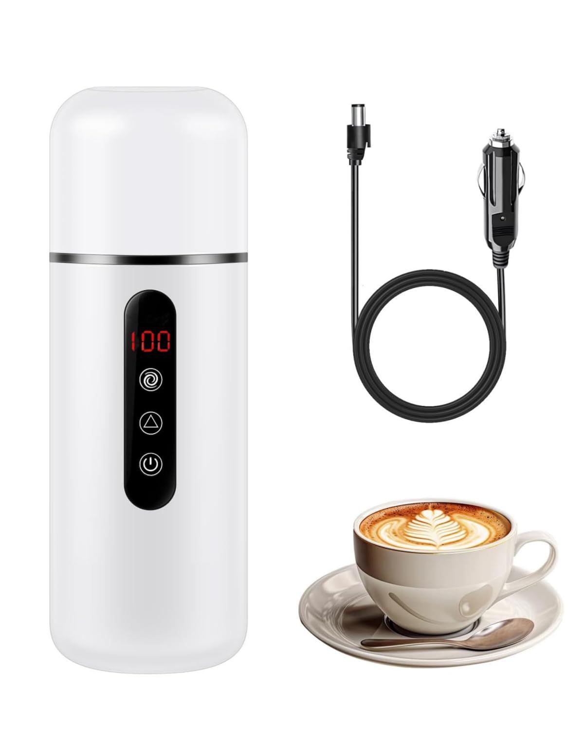 車載電気ケトル DC12V/24V兼用 420ml 車用湯沸かしケトル 40℃?100℃温度調節 車中泊・キャンプ・長距離ドライブ 持ち運びケトル カー用＆トラック用 二重構造 空焚き防止 日本語説明書付くmi 6e78f4b1