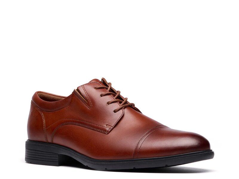 クラークス メンズ シューズ オックスフォード キャップ Clarks Steadwell Cap Oxford Dark Tan Leather タン