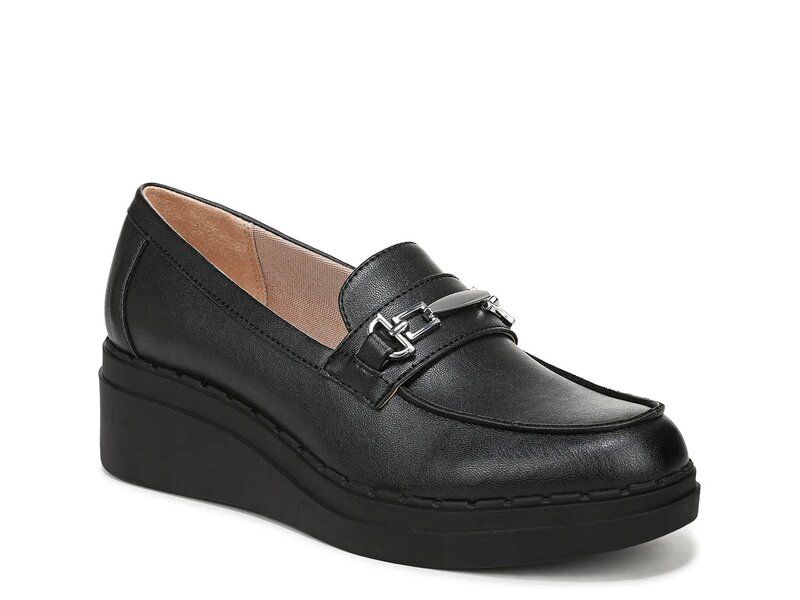 ライフストライド レディース シューズ スリッポン・ローファー LifeStride Dolce Wedge Loafer Black ブラック