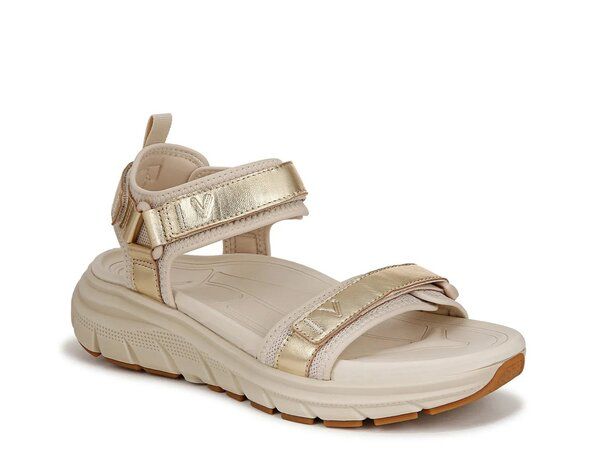 バイオニック レディース シューズ サンダル Vionic Walk Max Wanderer Sandal Womens BeigeGold Metallic Leather ベージュ