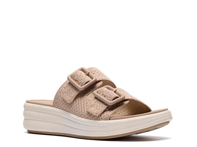 クラークス レディース シューズ サンダル Clarks Cloudstepper Drift Faye Wedge Sandal Taupe トープ