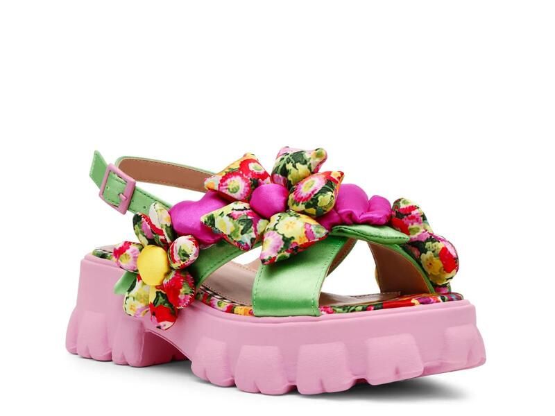 ベッツィジョンソン レディース シューズ サンダル プラットフォーム Betsey Johnson Jeromy Platform Sandal PinkGreen Floral Print ピンク