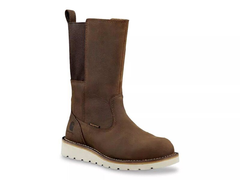 カーハート レディース シューズ ブーツ・レインブーツ Tシャツ Carhartt Wellington Waterproof Steel Toe Work Boot Womens Dark Brown ブラウン