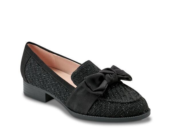 バンドリーノ レディース シューズ スリッポン・ローファー Bandolino Lindio Loafer Black Lace Sparkle ブラック