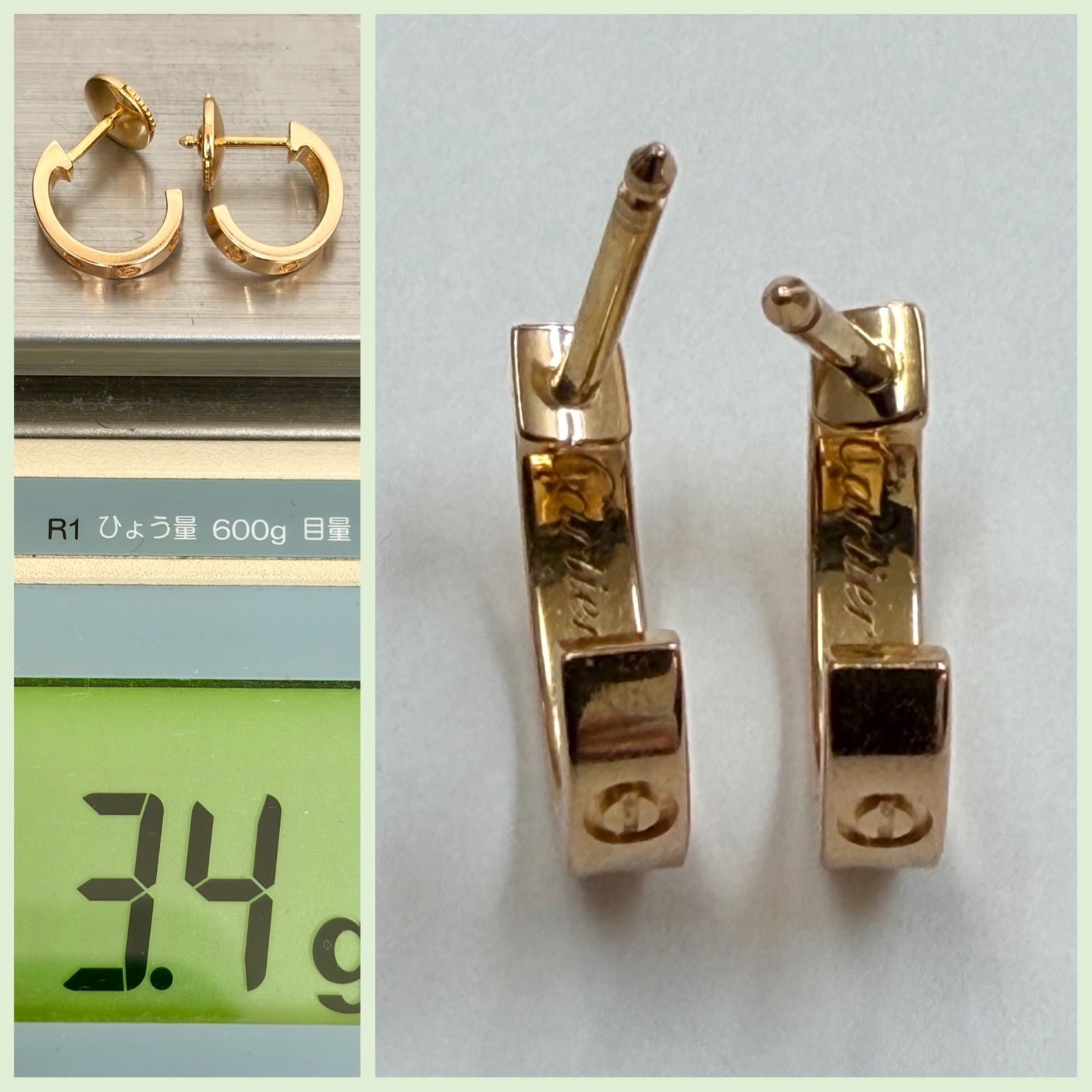 上美品⭐️Cartier カルティエ】 LOVEピアス2個とケースのセット 18K