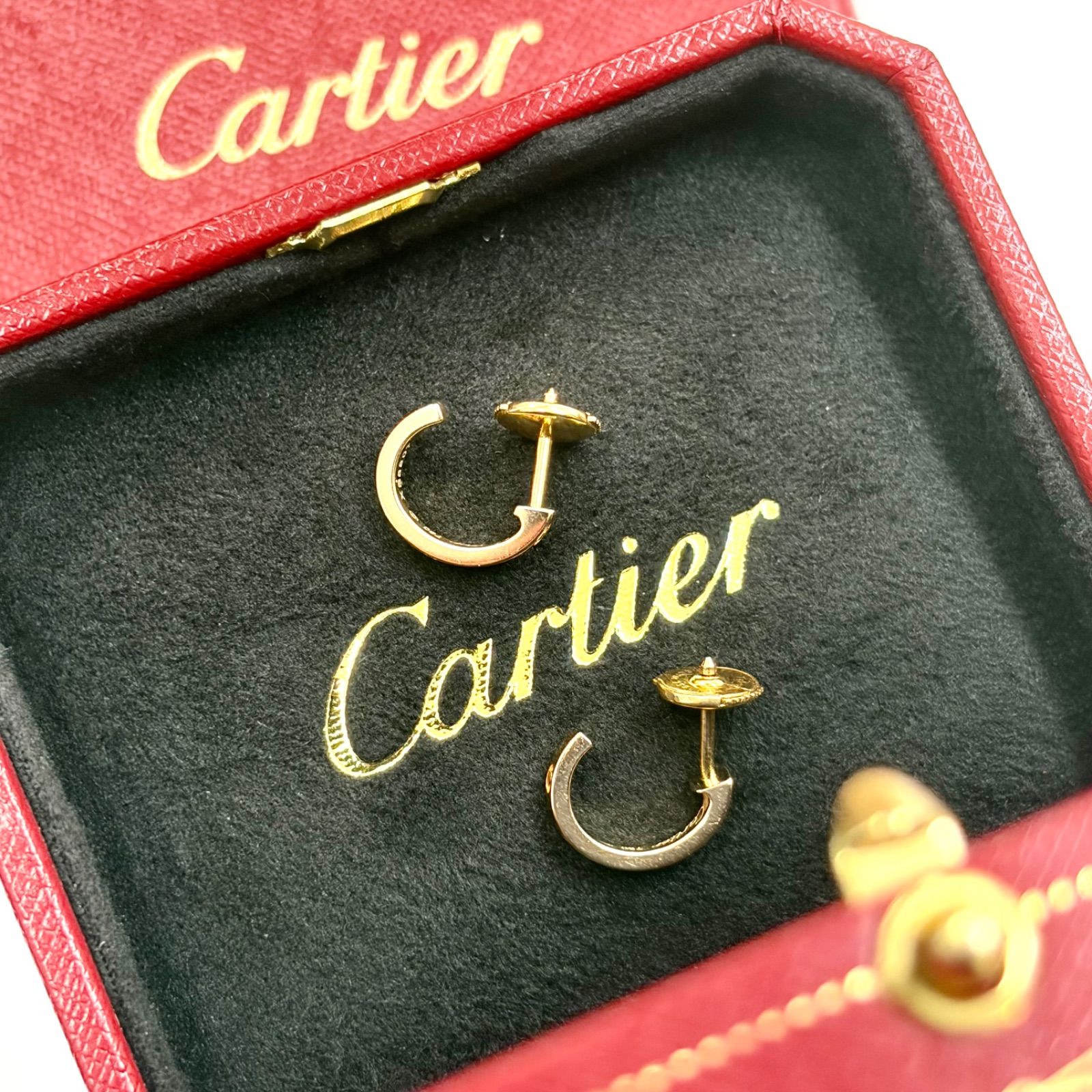 上美品⭐️Cartier カルティエ】 LOVEピアス2個とケースのセット 18K