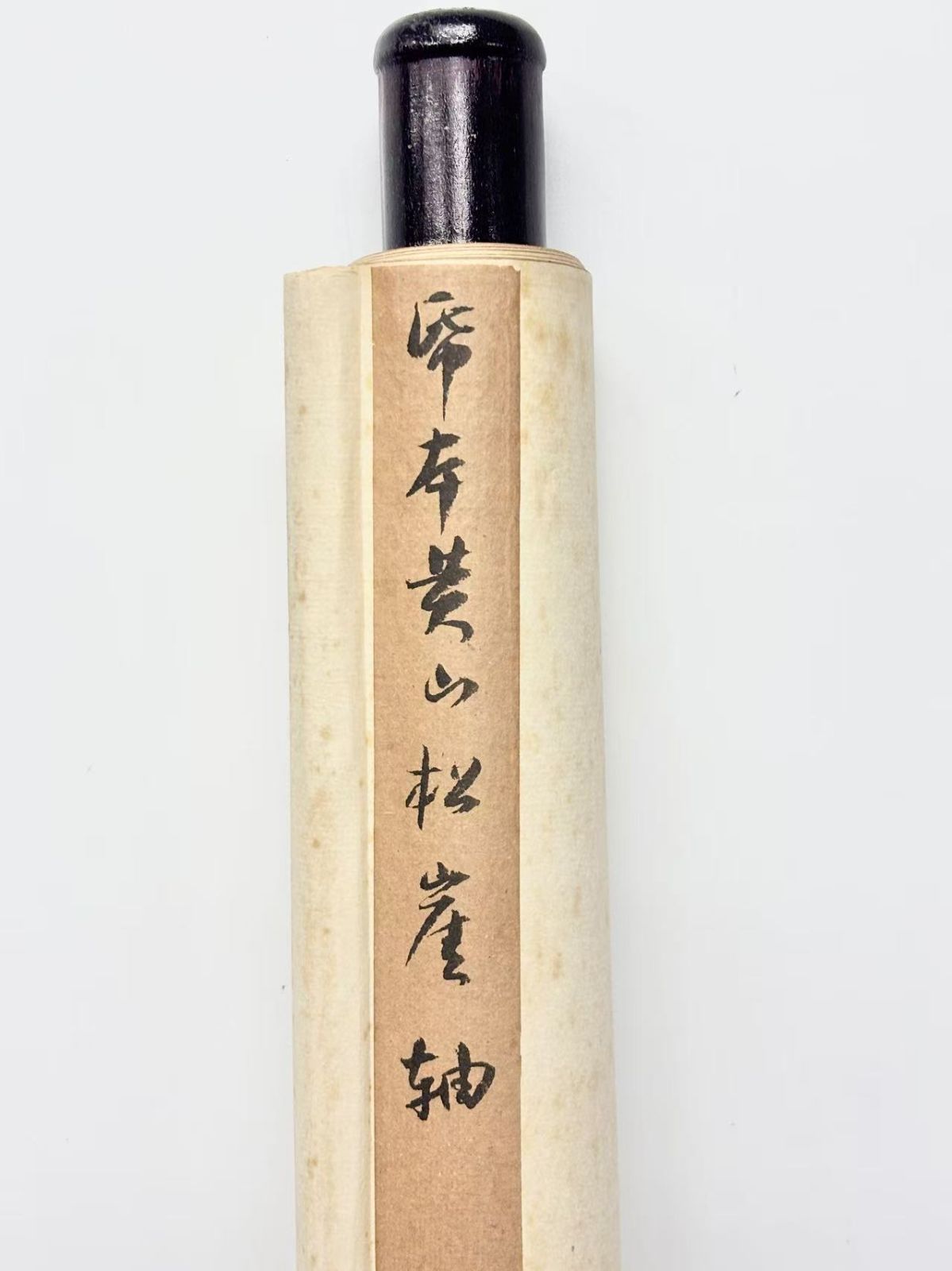 中国美術 黄山松崖図 掛軸 甲戌年 希白銘 設色紙本 箱付 中国山水