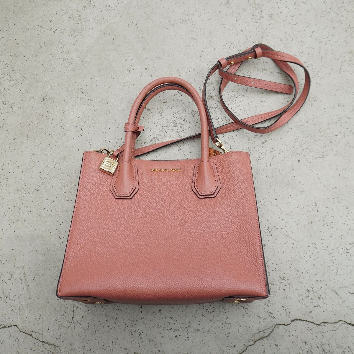 正規 MICHAEL KORS マイケルコース MERCER MEDIUM TOTE ミディアム コンパーチブル トート バッグ レザー 2WAY ピンク系 2617Q★4