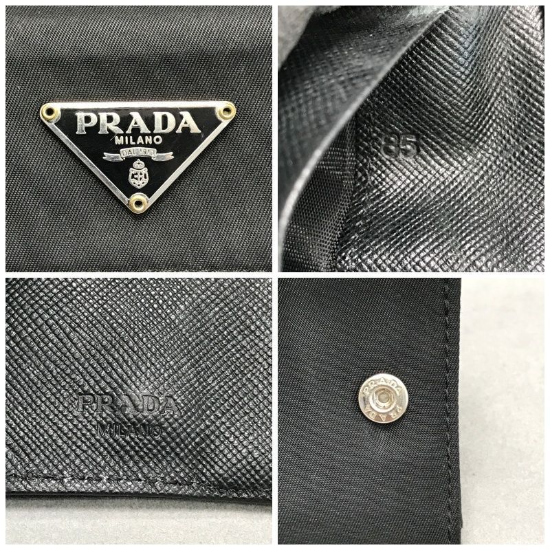 PRADA プラダ 6連キーケース テスートナイロン 三角ロゴ ブラック系