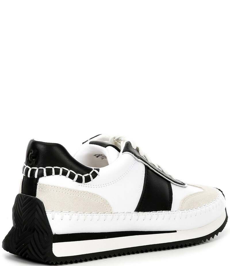 コールハーン レディース ボトムス カジュアルパンツ スニーカー レース レザー Cole Haan GrandPro Premier Leather Lace Up Runner Sneakers WhiteBlackSilver Birch ホワイト