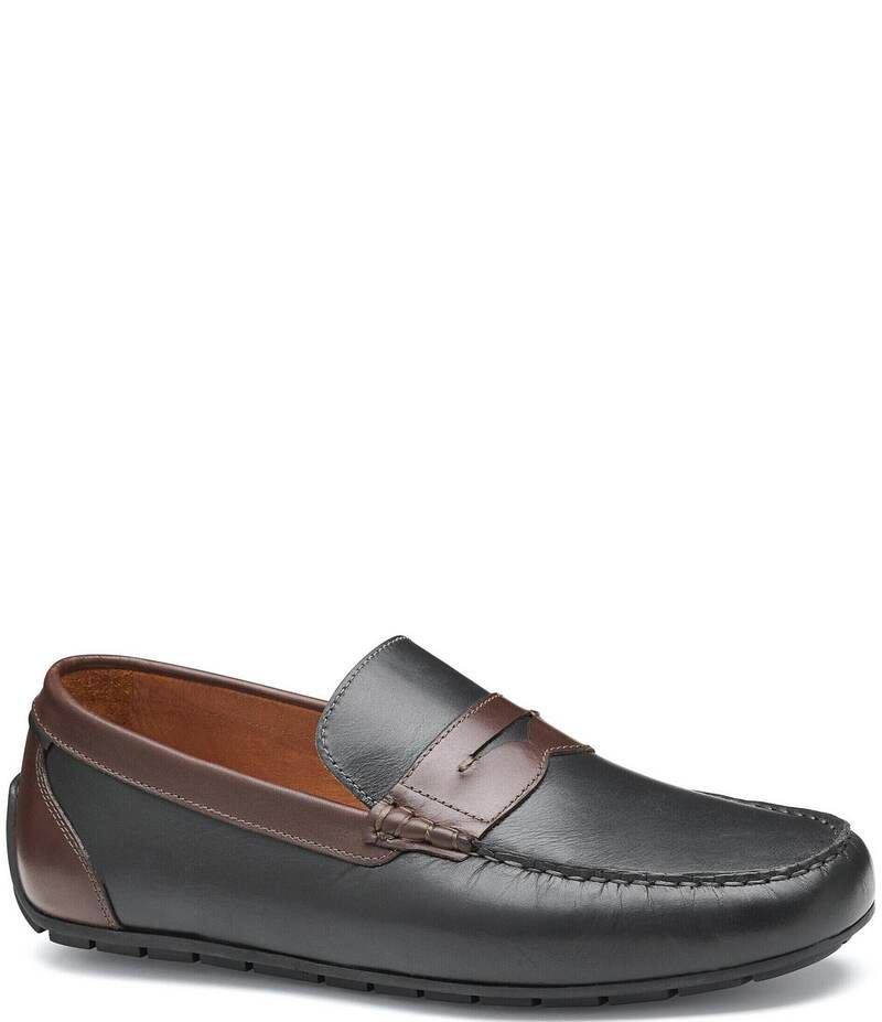ジョンストンアンドマーフィー メンズ シューズ スリッポン・ローファー レザー ローファー Johnston Murphy Mens Beck Leather Slip On Penny Loafers BlackMahogany ブラック