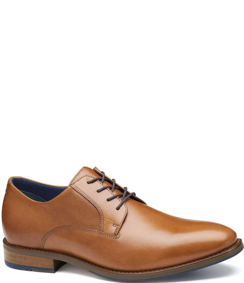 ジョンストンアンドマーフィー メンズ シューズ ドレスシューズ オックスフォード レース レザー Johnston Murphy Mens Landry Embossed Leather Plain Toe Lace Up Oxfords Tan タン