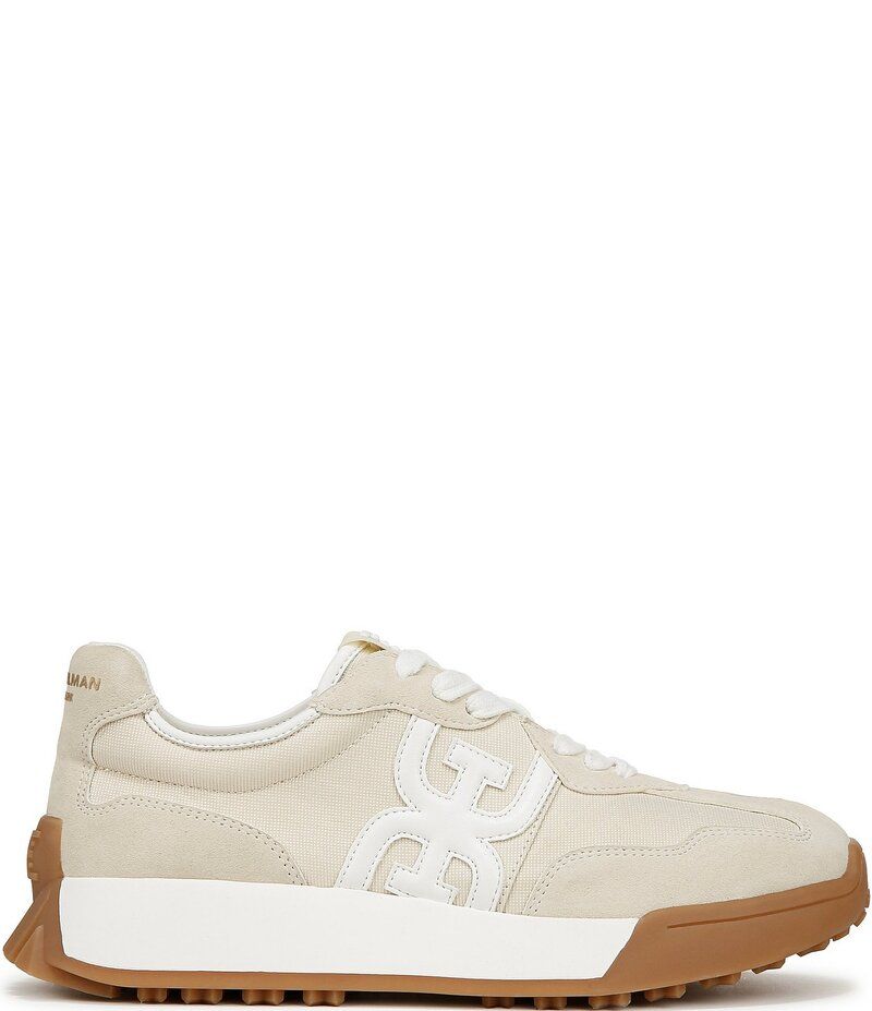 サムエデルマン レディース ボトムス カジュアルパンツ プラットフォーム ナイロン スニーカー スエード Sam Edelman Langley Suede and Nylon Platform Retro Sneakers Off White オフホワイト