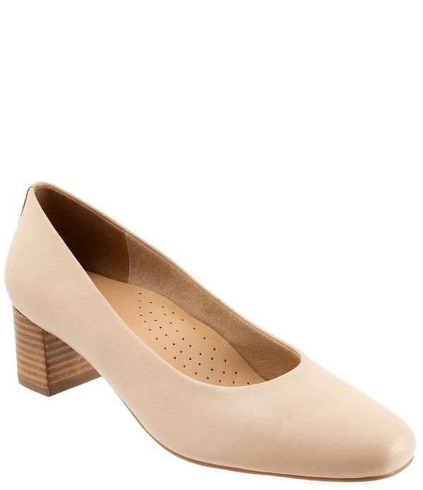 トロッターズ レディース シューズ パンプス レザー ヒール Trotters Daria Leather Cushioned Block Heel Pumps Beige ベージュ