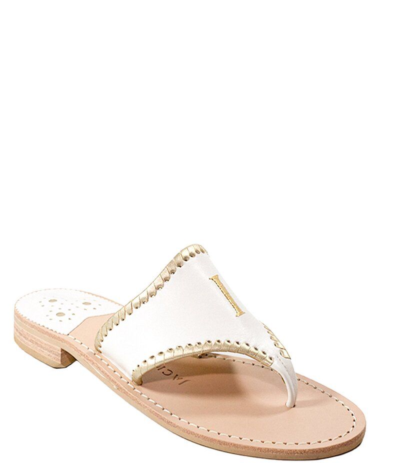 ジャックロジャース レディース シューズ パンプス サンダル 刺繍 レザー Jack Rogers Embroidered I Do Leather Thong Sandals WhitePlatinumPlatinum ホワイト
