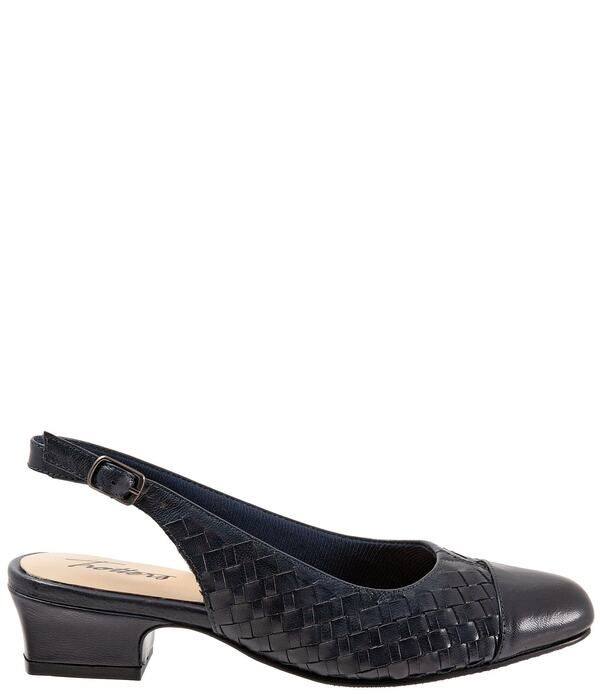 トロッターズ レディース シューズ パンプス レザー Trotters Dea Woven Leather Slingback Pumps Navy ネイビー