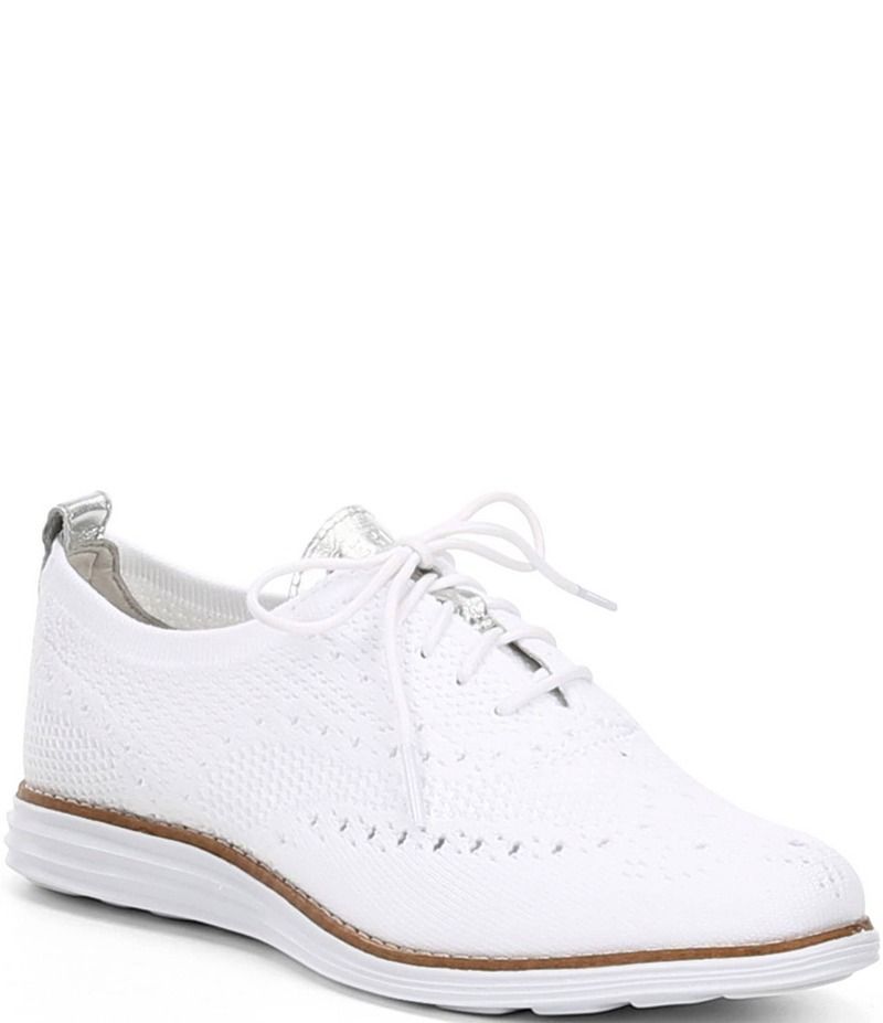 コールハーン レディース シューズ オックスフォード ウィングチップ ニット Cole Haan Womens OriginalGrand Stitch Knit Wingtip Oxfords Optic White Knit ホワイト