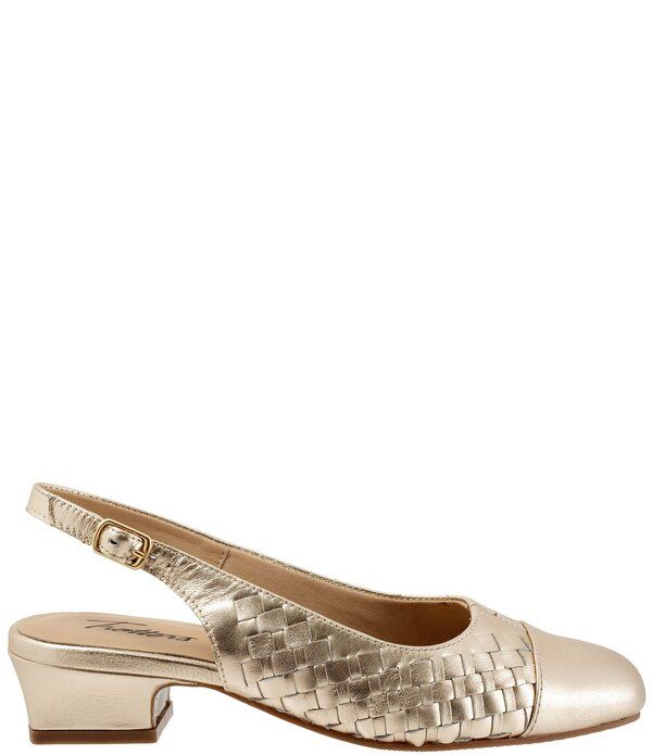 トロッターズ レディース シューズ パンプス レザー Trotters Dea Woven Leather Slingback Pumps Champagne シャンパン