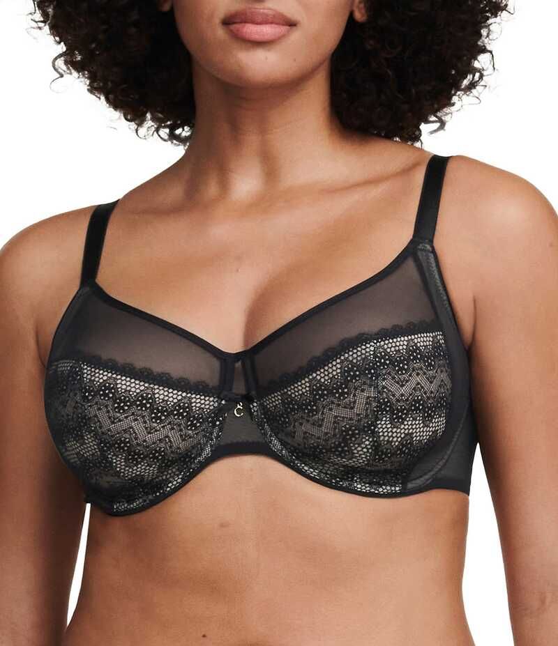 シャントル レディース アンダーウェア ブラジャー Chantelle Revele Moi Perfect Fit Underwire Bra Black ブラック