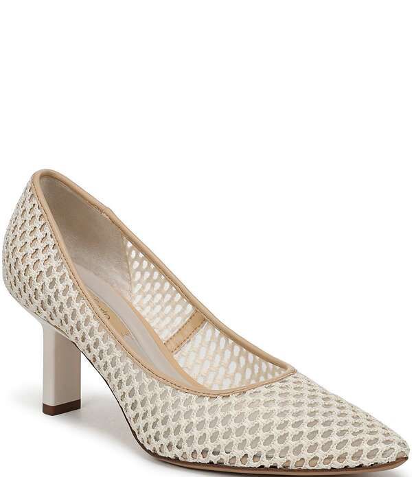 フランコサルト レディース シューズ パンプス メッシュ Franco Sarto Julissa 2 Fishnet and Mesh Pointed Toe Pumps Off White オフホワイト