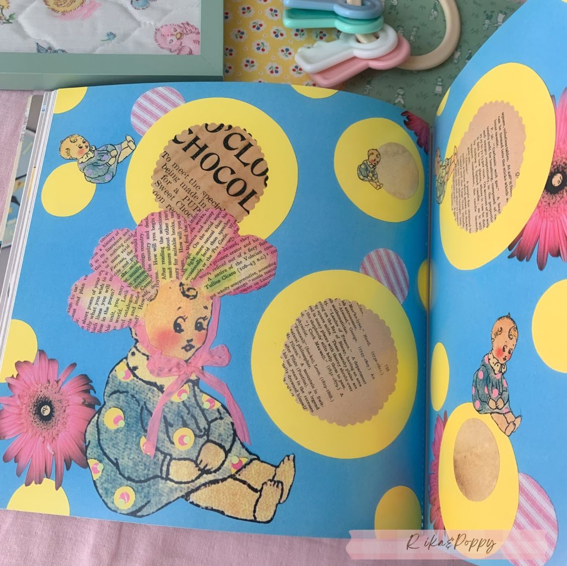 ジャンクジャーナル素材に♡大量ビンテージ可愛い紙モノ洋書スクラップブック 海外 ヴィンテージ風 洋書 スクラップブック ジャンクジャーナル
