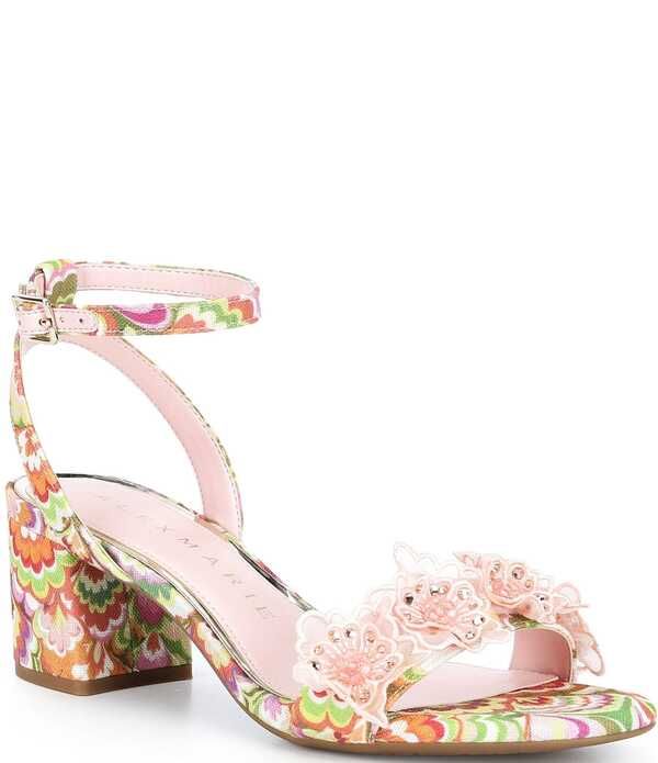アレックスマリー レディース シューズ ヒール フラワー柄 プリント サンダル フラワー Alex Marie Dallas Printed Floral Ornament Block Heel Dressandals OrangeMulti オレンジ