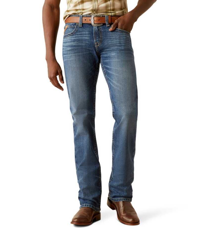 アリアト メンズ ボトムス デニムパンツ ストレート ジーンズ Ariat Mens M7 Slim Travis Straight Leg Jeans Blue ブルー