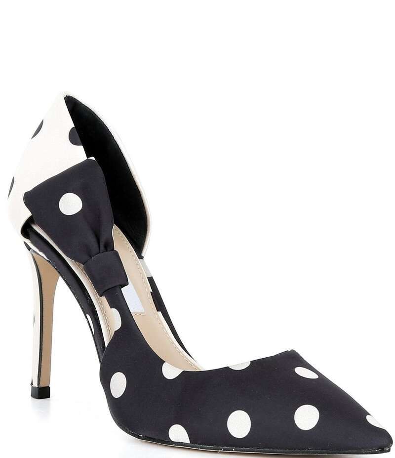 ジャンビニ レディース シューズ ヒール ドット柄 ドット サテン Gianni Bini Sawyer Polka Dot Satin Bow Pointed Toe Pumps BlackSweet Cream クリーム