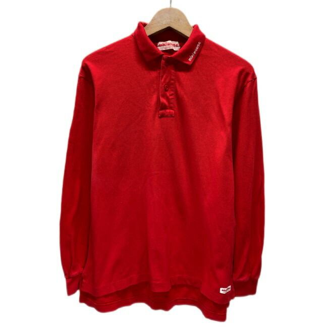 【中古】　MIKI HOUSE MEN'S　スウェット　長袖　トレーナー　トップス　ラグラン　クルーネック　裏毛　ブランドロゴ　ワッペン　ベースボール　日本製　古着　/1952