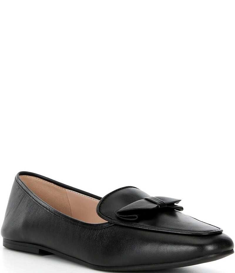 コールハーン レディース シューズ スリッポン・ローファー レザー ローファー Cole Haan Payson Leather Bow Square Toe Loafers Black ブラック