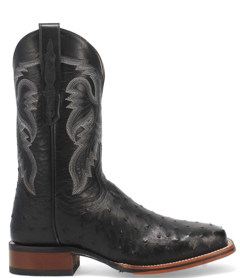 ダンポスト メンズ シューズ ブーツ・レインブーツ Dan Post Mens Alamosa 11 Full Quill Ostrich Square Toe Western Boots Black ブラック