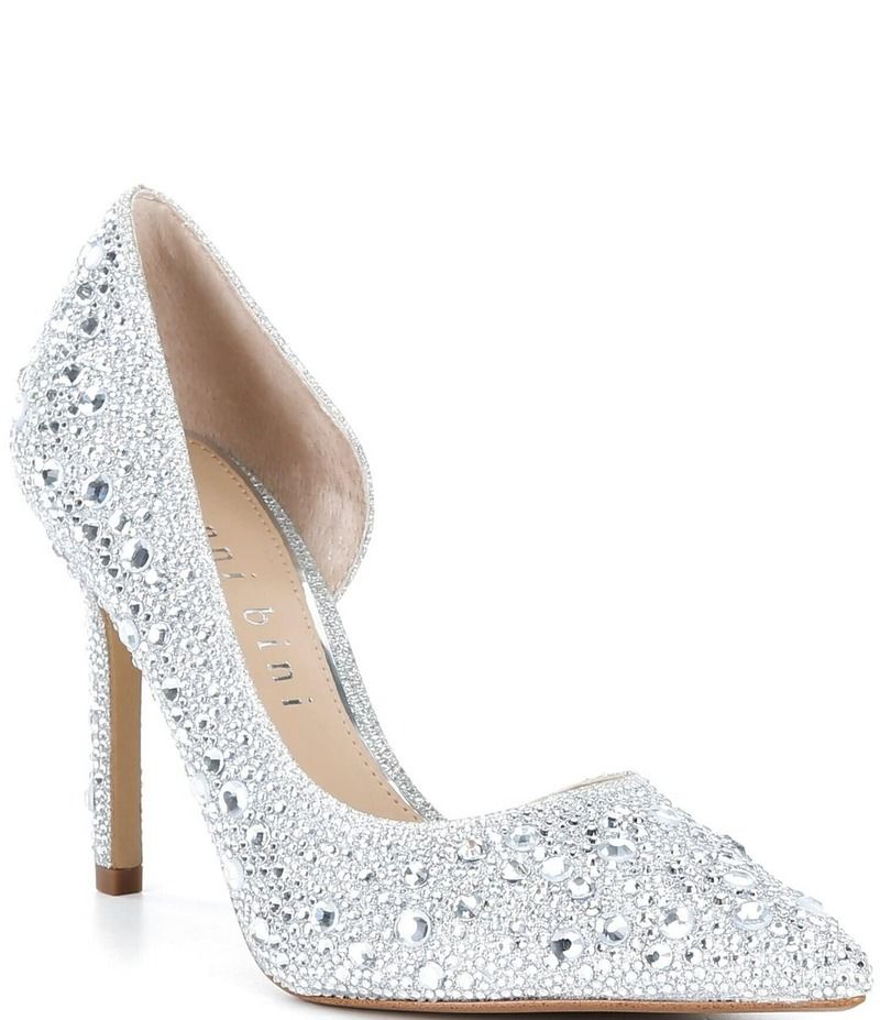 ジャンビニ レディース シューズ ヒール Gianni Bini Therry Four Multi Rhinestone dOrsay Stiletto Pumpsilver シルバー
