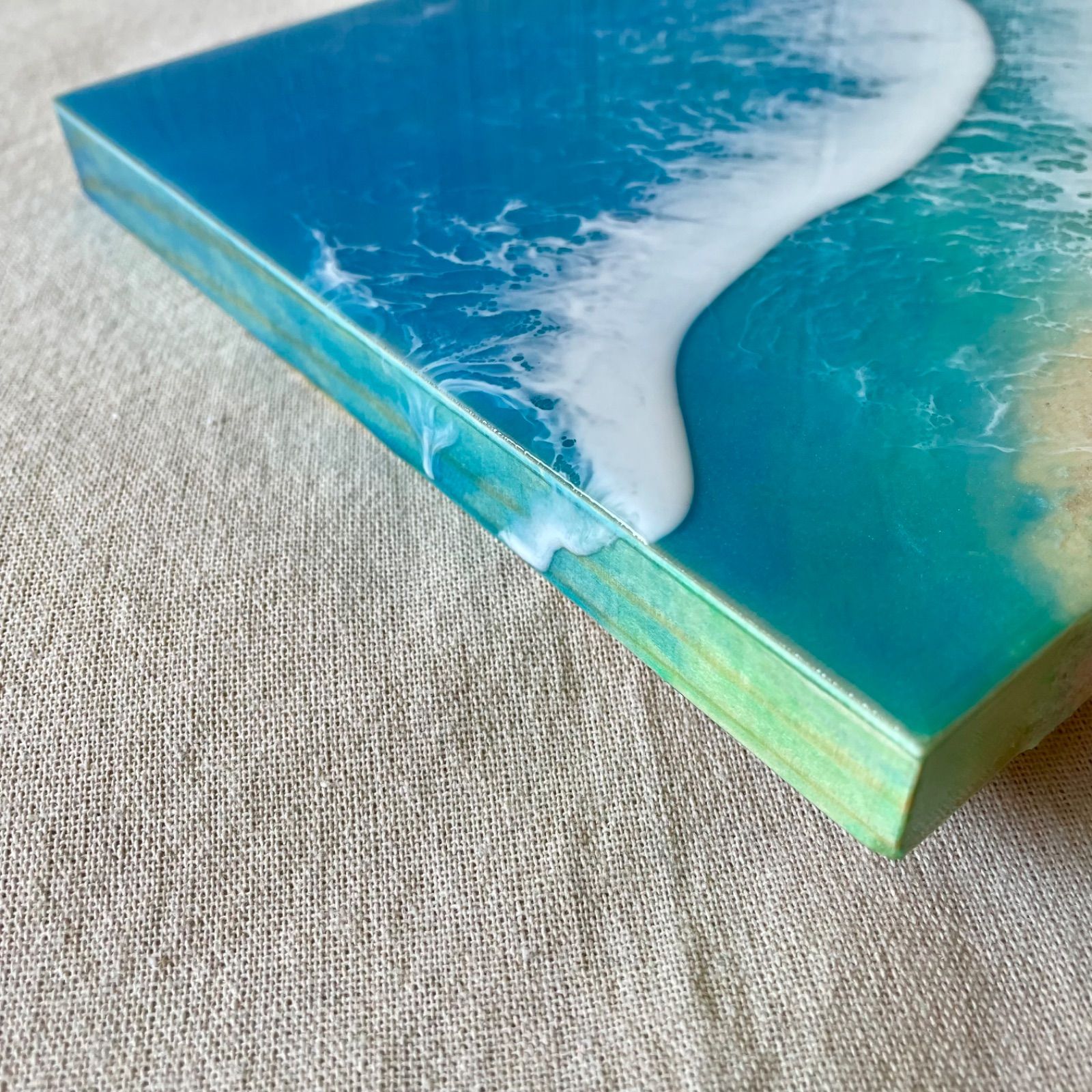 350波レジンアート 海インテリア オーシャンアート 木製20×30 - メルカリ