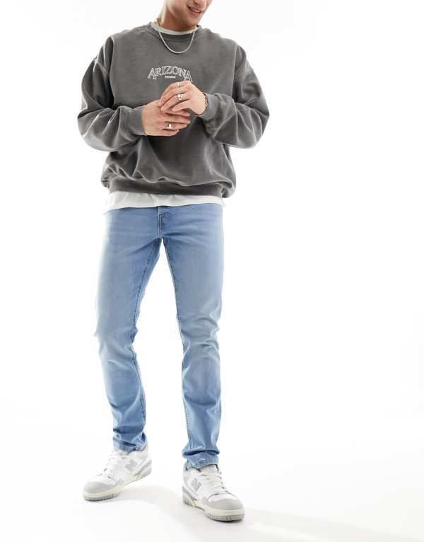 ジャック アンド ジョーンズ メンズ ボトムス デニムパンツ ジーンズ Jack Jones glenn slim jeans in light Light blue ブルー
