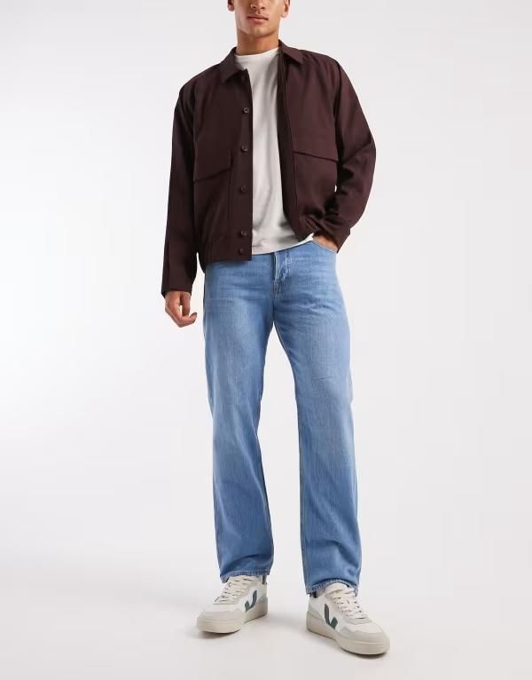 ジャック アンド ジョーンズ メンズ ボトムス デニムパンツ リラックスフィット ジーンズ Jack Jones Chris relaxed fit jeans in light wash Blue Denim デニム
