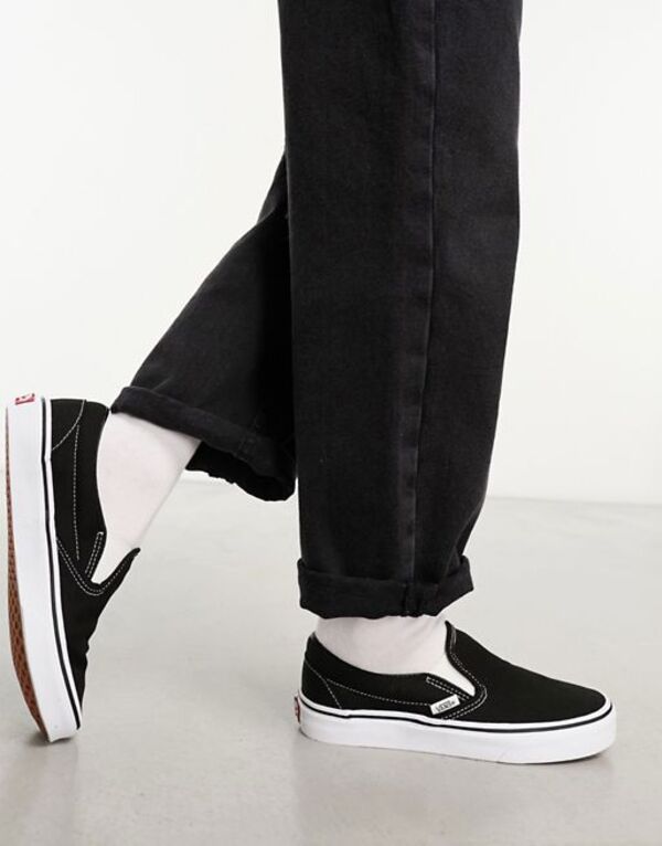 バンズ メンズ シューズ ブーツ・レインブーツ Vans Classic SlipOn trainers and Black ブラック